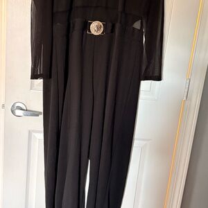 Ashley Stewart Black Jumpsuit with Statement Belt